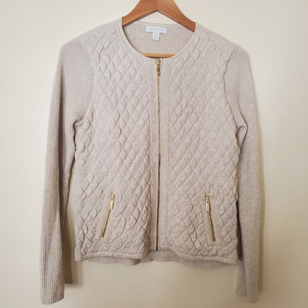 Charter Club Quilted Sweater Jacket